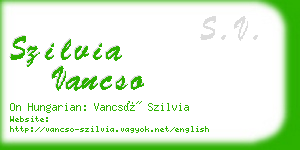 szilvia vancso business card